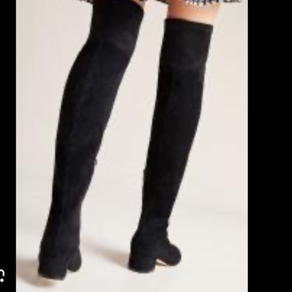 Suede Over The Knee Anthropologie Black Boot, sz 7 - Picture 5 of 7